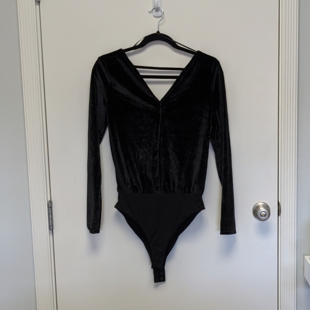 Esprit black velvet body suit